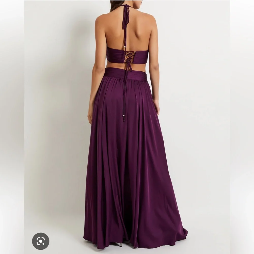 PatBO Sleeveless Cut Out Gown Deep Purple Sz 4 NWT! - Picture 4 of 6